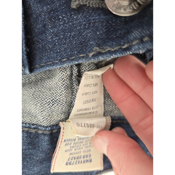 Y2K True Religion Straight Flap Jeans 34X29 USA Dark‎ Wash World Tour Ricky - Picture 4 of 11